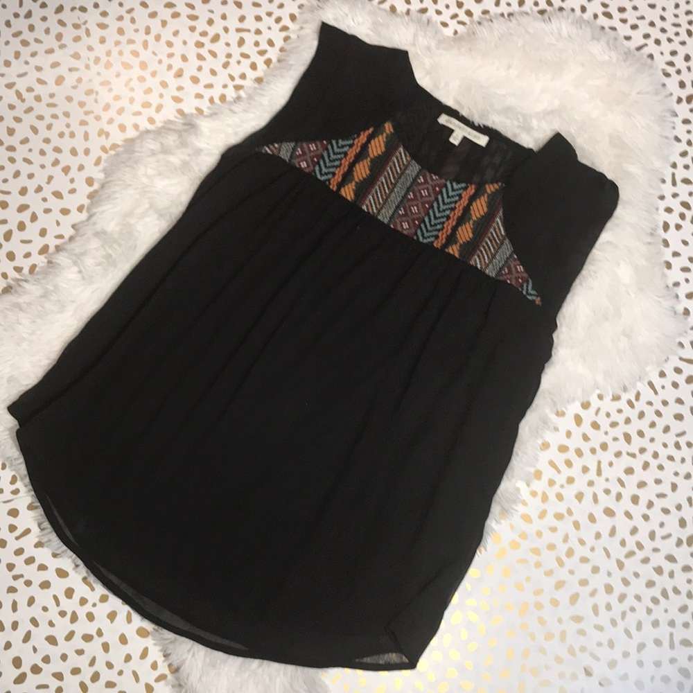Daniel Rainn Embroidered Cap Sleeve layered Blouse